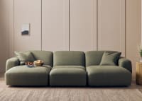 Squishblocks Chaise Cinema Sofa in Waxed Jacket Green Linen