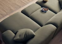 Squishblocks Chaise Cinema Sofa in Waxed Jacket Green Linen