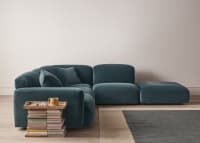 Squishblocks Modular Corner Chaise in Sopping Seagrass Teal Velvet