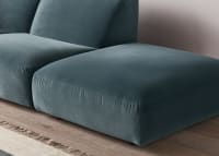 Squishblocks Modular Corner Chaise in Sopping Seagrass Teal Velvet