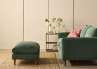 Squishmeister Footstool in Secret Garden Green Chenille
