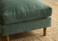 Squishmeister Footstool in Secret Garden Green Chenille