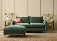 Squishmeister Footstool in Secret Garden Green Chenille