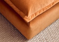 Weekender Footstool in Bobbing Bouy Orange Chenille