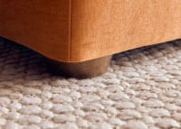 Weekender Footstool in Bobbing Bouy Orange Chenille