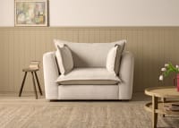 Weekender Love Seat in Egg Box Beige Chenille