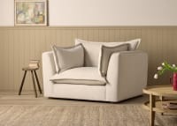 Weekender Love Seat in Egg Box Beige Chenille
