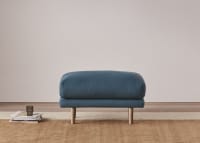 Jeffers Footstool in Hosepipe Teal Linen