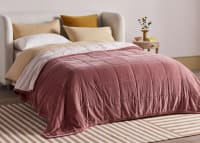 Dozer Velvet Quilt  - 200cm x 230cm - Raspberry Fool