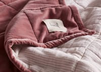 Dozer Velvet Quilt  - 200cm x 230cm - Raspberry Fool