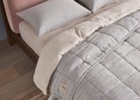 Marley Linen Quilt - 230cm x 250cm - Duck Pond Teal Marle