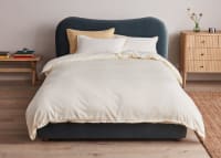 Twin Trim Classy Cotton Duvet Cover Superking in Oat Milk