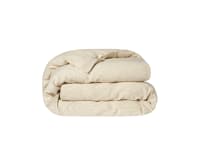 Stripey Slubby Linen Duvet Cover Double in Butterscotch
