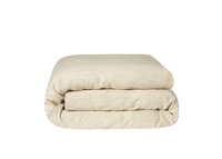 Stripey Slubby Linen Duvet Cover Double in Butterscotch