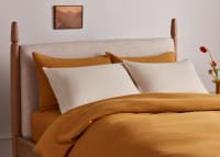 Stripey Slubby Linen Set of 2 Pillowcases in Butterscotch
