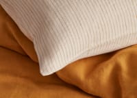 Stripey Slubby Linen Set of 2 Pillowcases in Butterscotch