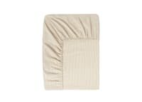 Stripey Slubby Linen Fitted Sheet Double in Butterscotch