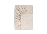 Stripey Slubby Linen Fitted Sheet Superking in Raspberry Fool