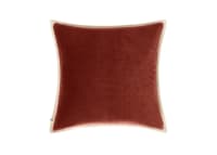 Bordy Edge Velvet Cushion 43 x 43 cm in Terracotta