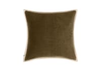Bordy Edge Velvet Cushion 43 x 43 cm in Olive
