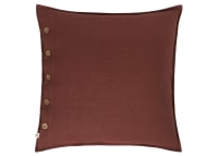 Easy Buttons Linen Cushion  60 x 60 cm in Brown