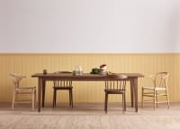 Bread Kitchen Table in Dark Oak with Chortler and Drummer Kitchen Chairs