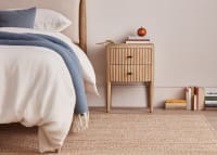 Heyday Side Table in Whitewashed Oak with the Bagel Bed