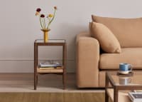 Little Keepsake Side Table in Dark Oak with the Big Easy Sofa