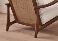 Squishbag Accent Chair in Dark Oak in Egg Box Beige Linen