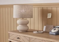 Double Scoop Ceramic Lamp - Medium - Sandcastle Beige
