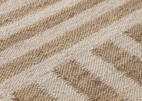 Double Stripey Jute Rug - 140cm x 200cm - Natural and Clotted Cream White