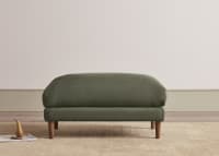 Squishmeister Footstool in Waxed Jacket Green Linen