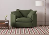 Curvella Love Seat in Grass Clippings Green Linen