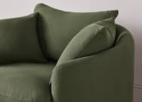 Curvella Love Seat in Grass Clippings Green Linen