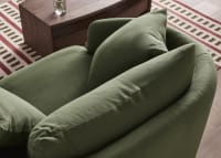 Curvella Love Seat in Grass Clippings Green Linen
