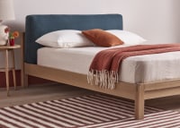 Slumberbatch Bed in Light Oak in Hosepipe Clever Linen