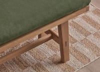 Budge Bench in Light Oak in Battered Shed Clever Linen