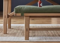Budge Bench in Light Oak in Battered Shed Clever Linen