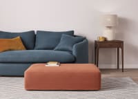 Bruges Footstool in Marmalade Clever Linen