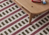 Laddery Wool Rug 300 x 400 cm in Stinging Nettle Green and Pottery Pink