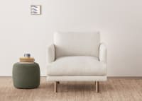 Jeffers Armchair in Whipped Cream White Boucle