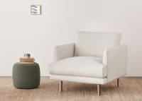 Jeffers Armchair in Whipped Cream White Boucle