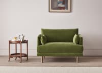 Jeffers Love Seat in Grass Clippings Green Velvet