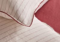 Widey Stripe Lazy Linen Set of 2 Pillowcases - Standard - Raspberry Fool