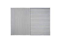 Double Stripey Wool Rug - 140cm x 200cm - Blue
