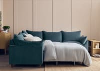 Slow Riser Corner Sofa Bed in Sopping Seagrass Teal Chenille