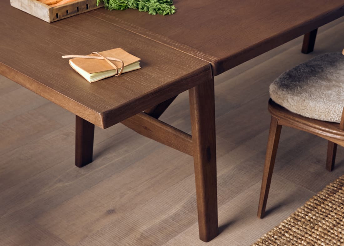 Barney Extending Kitchen Table in Dark Oak