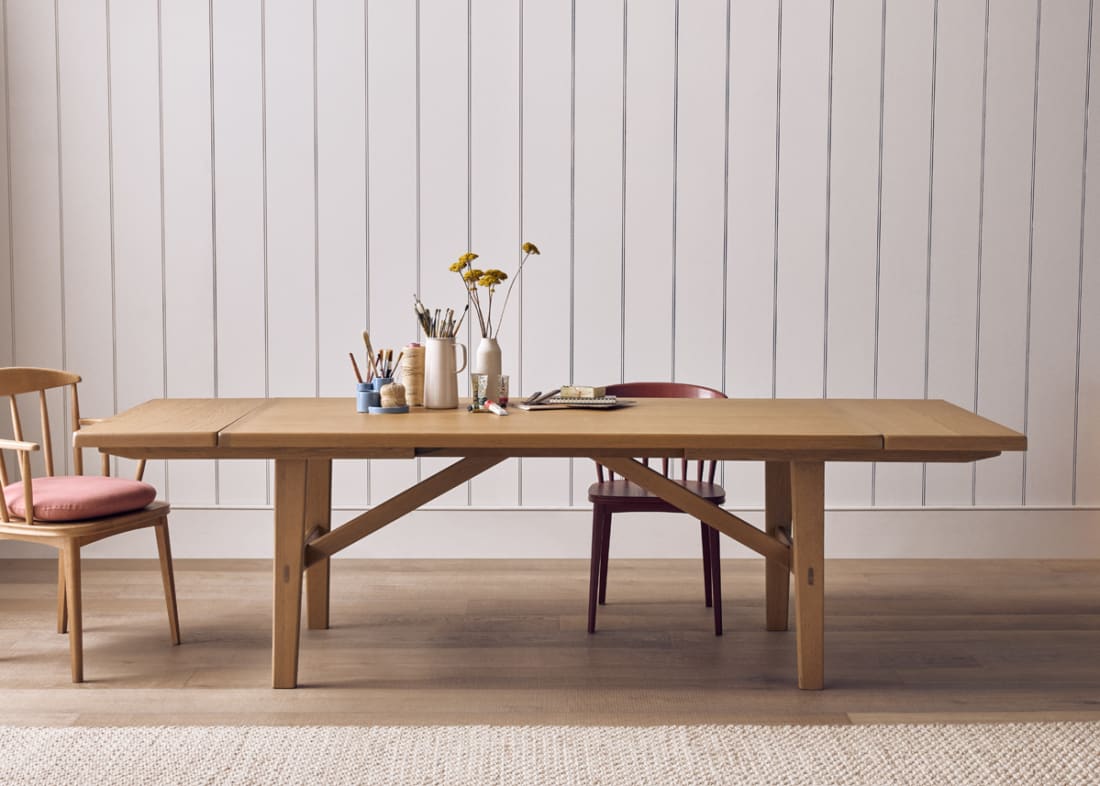 Barney Extending Kitchen Table in Light Oak