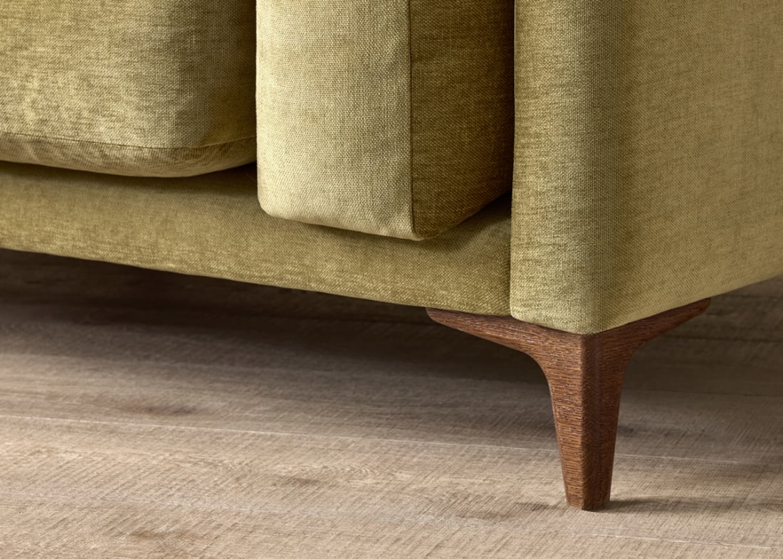 Basecamp Love Seat in Pressed Olives Green Chenille