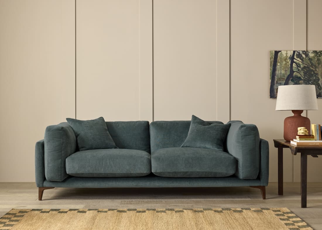 Basecamp Sofa in Sopping Seagrass Teal Chenille